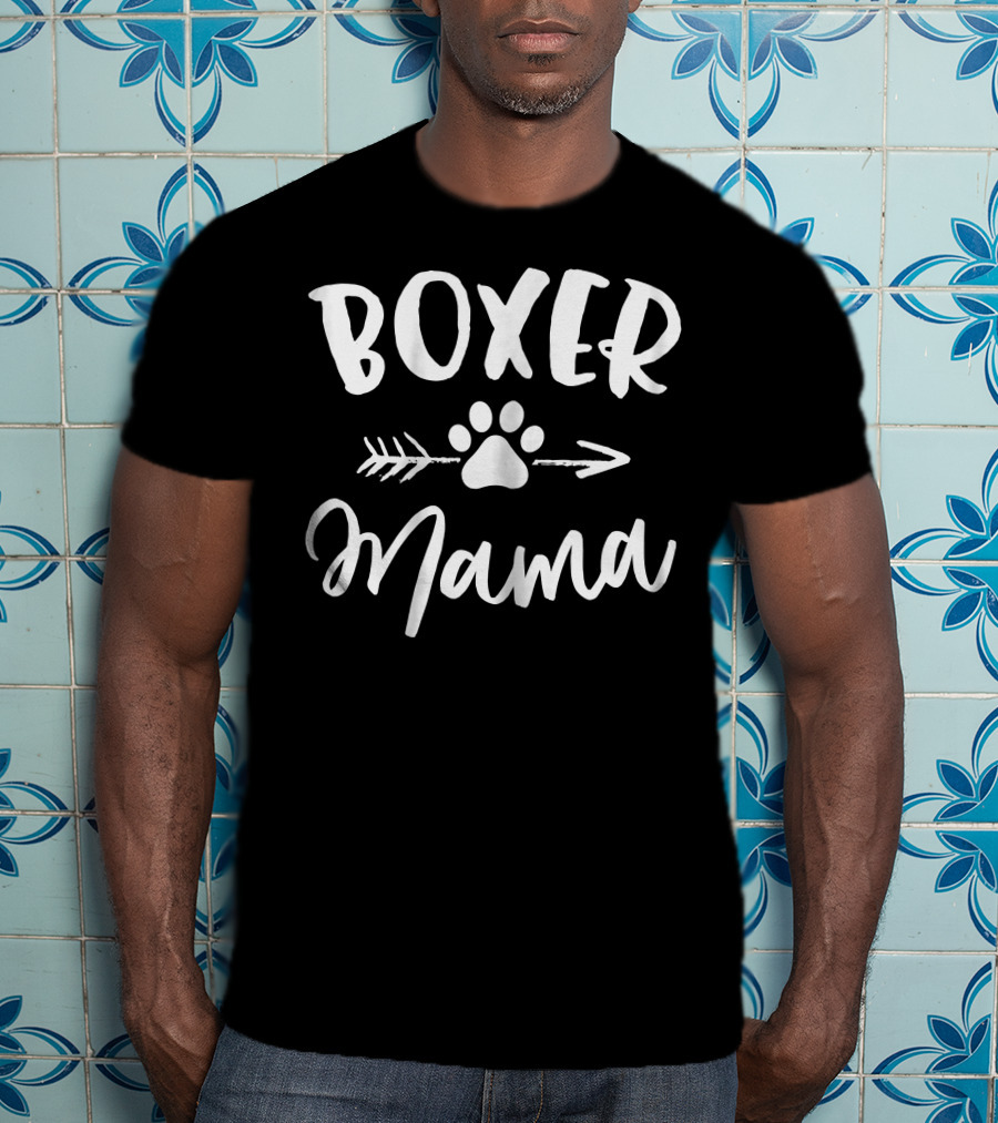 Boxer Mama Paw Print Arrow Design For Boxer Lover Owner T-Shirt