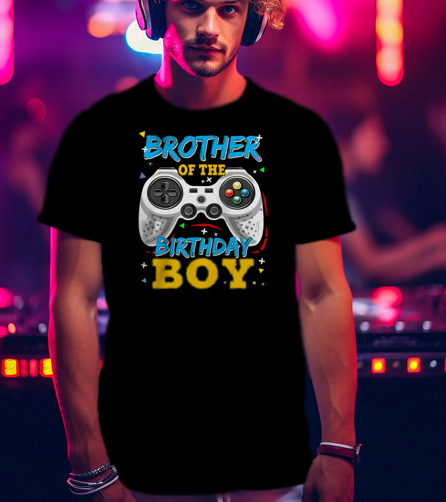Brother Of The Birthday Boy Video Game Controller T-Shirt