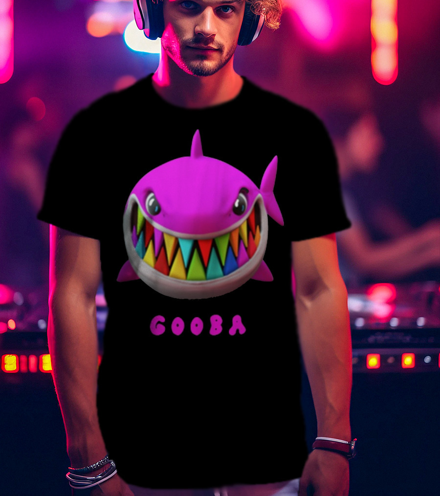 Gooba 69 Merch Pink Shark Colorful Teeth T-Shirt