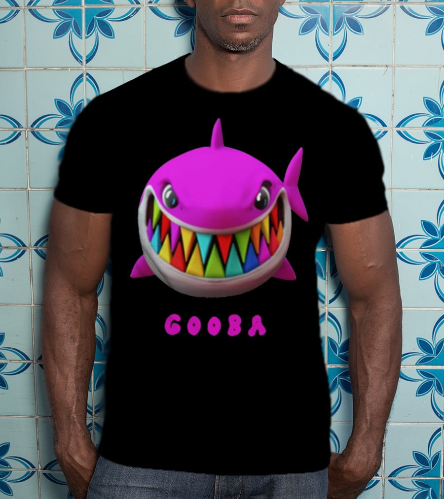 Gooba 69 Merch Pink Shark Colorful Teeth T-Shirt