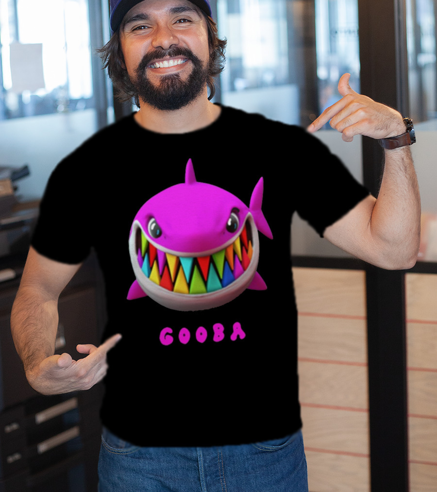 Gooba 69 Merch Pink Shark Colorful Teeth T-Shirt