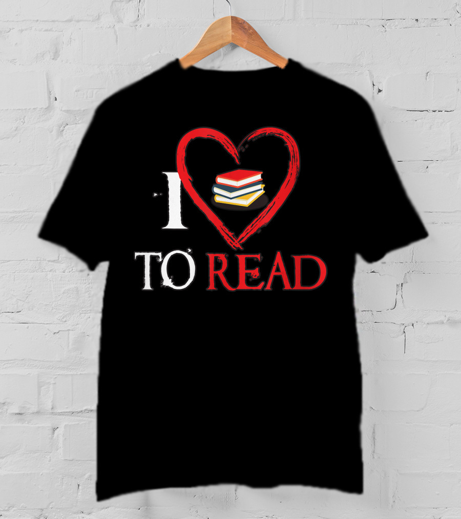 I Love Heart Books To Read T-Shirt