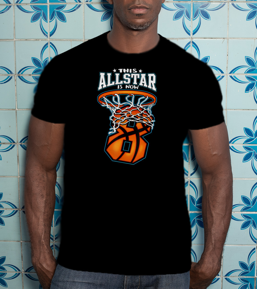 This All Star Is Now 8 Birthday Basketball Hoop T-Shirt