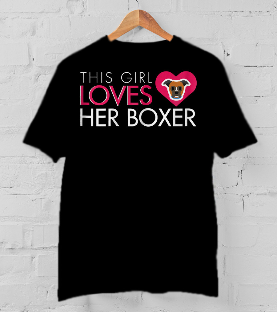 This Girl Loves Her Boxer Heart Dog T-Shirt