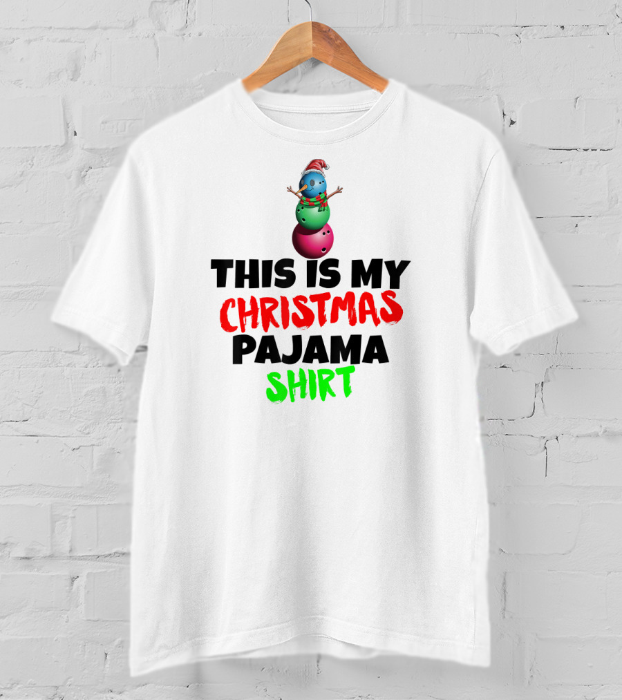 This Is My Christmas Pajama Shirt Santa Snowman T-Shirt