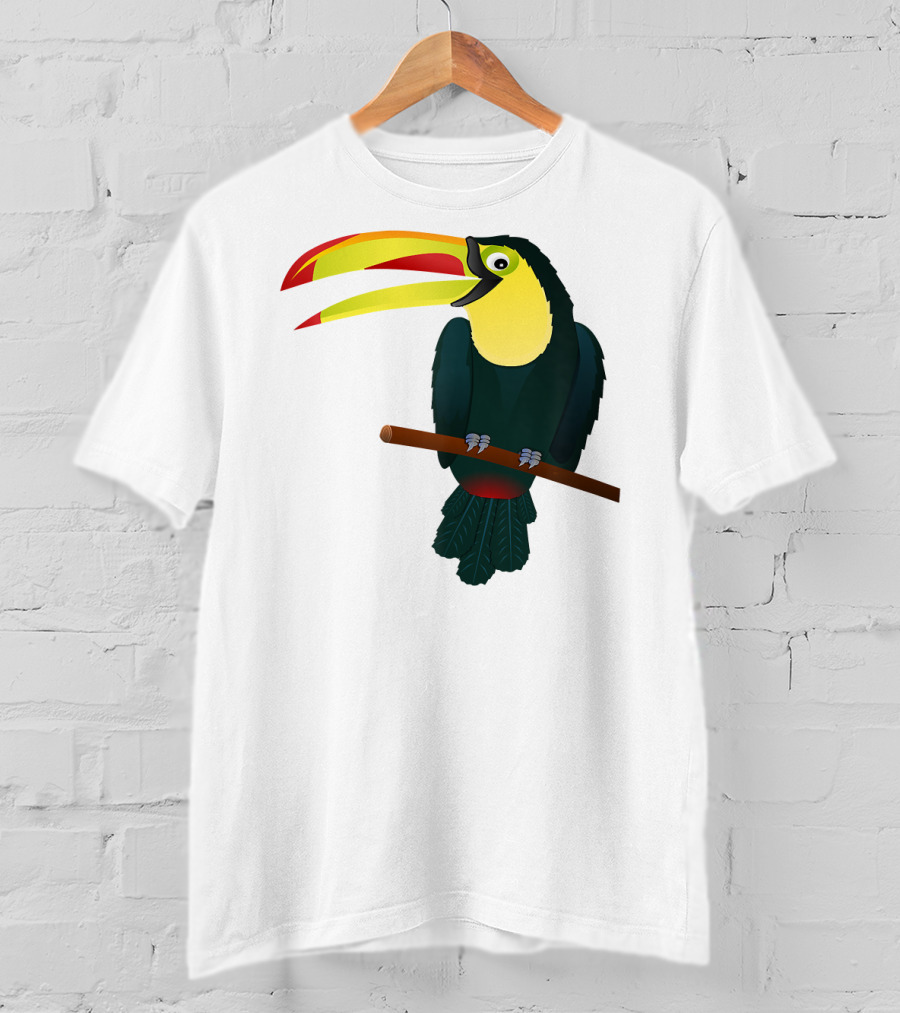 Toucan Bird Perched On Branch With Vibrant Beak T-Shirt