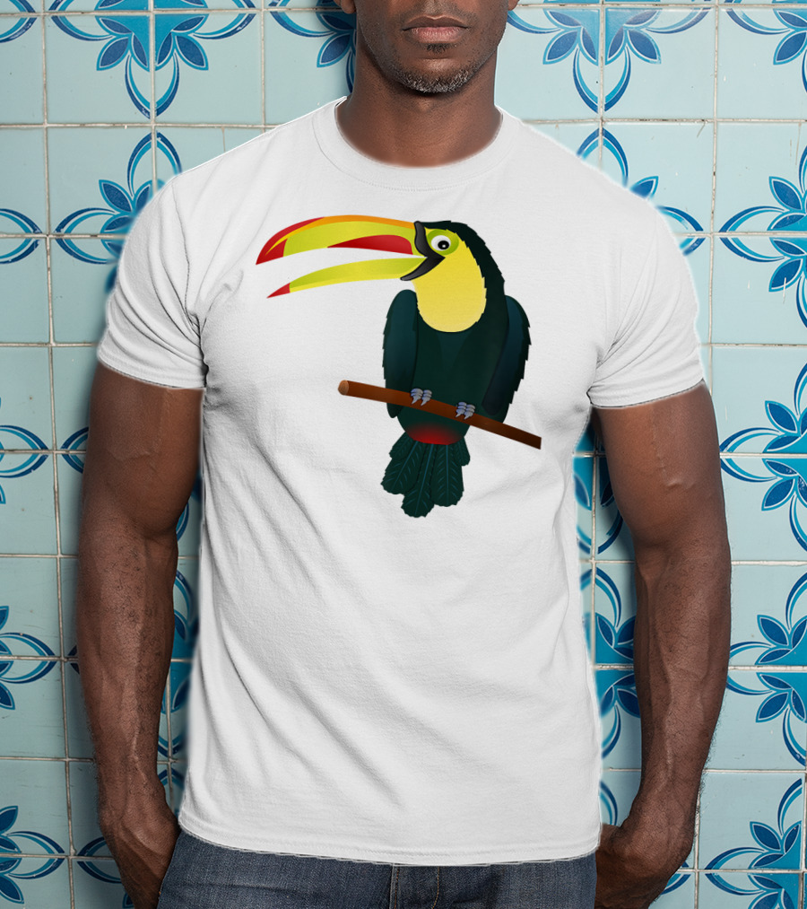 Toucan Bird Perched On Branch With Vibrant Beak T-Shirt