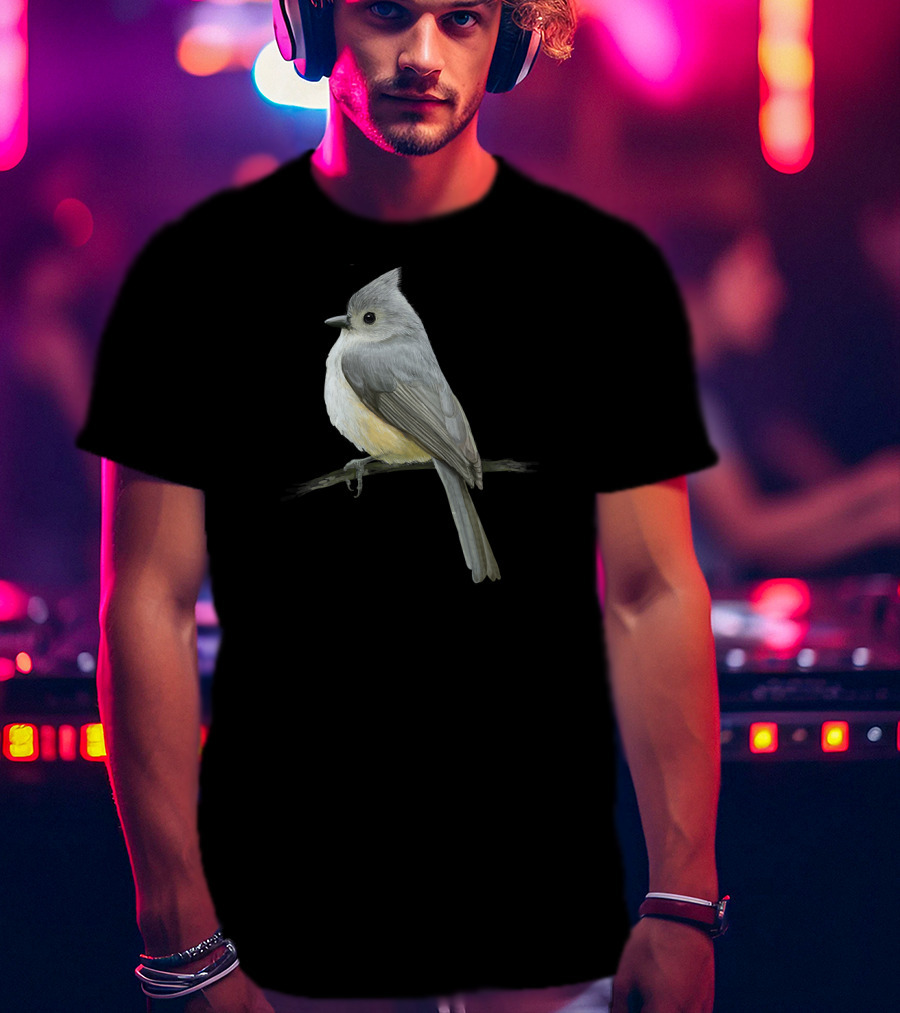 Tufted Titmouse Bird On Branch Wildlife T-Shirt