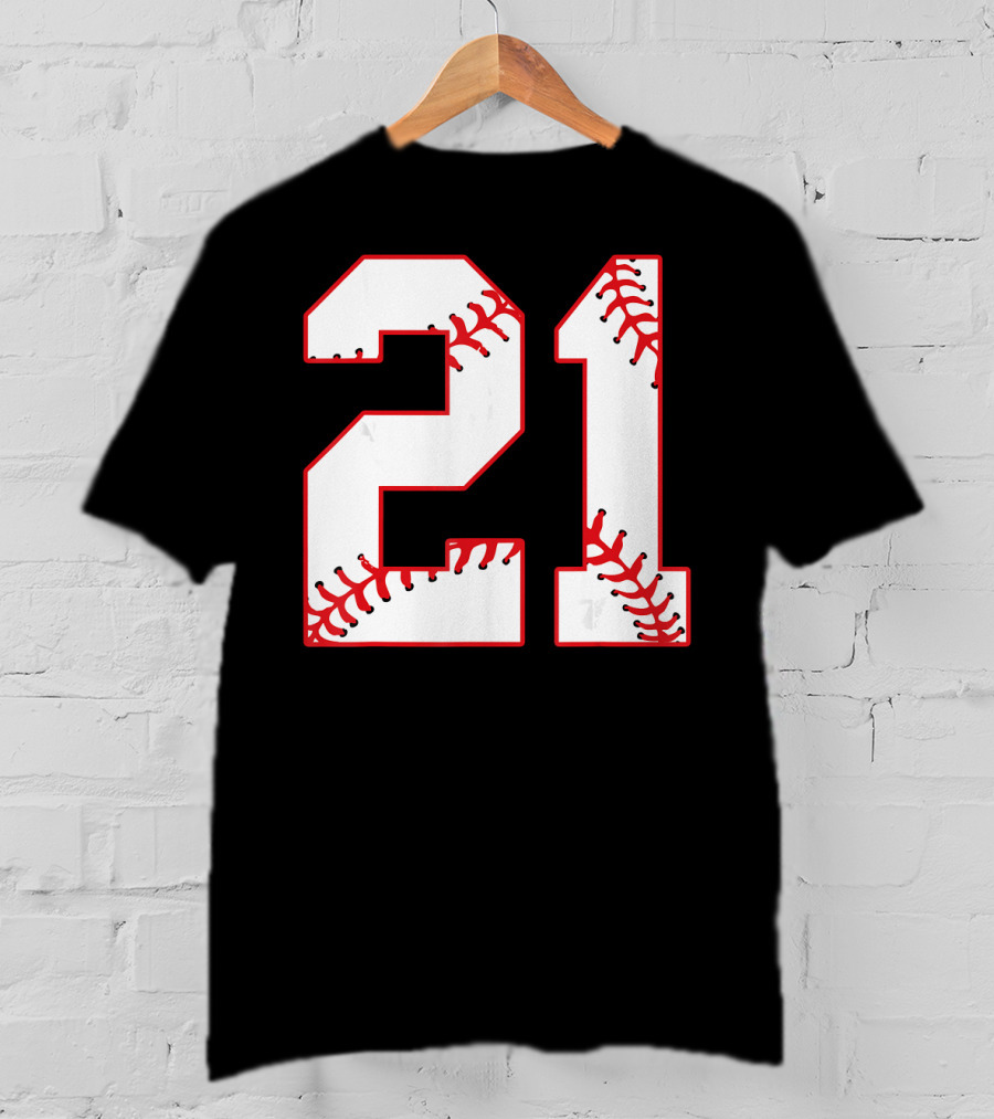 Twenty First Birthday Party 21th Baseball Number T-Shirt