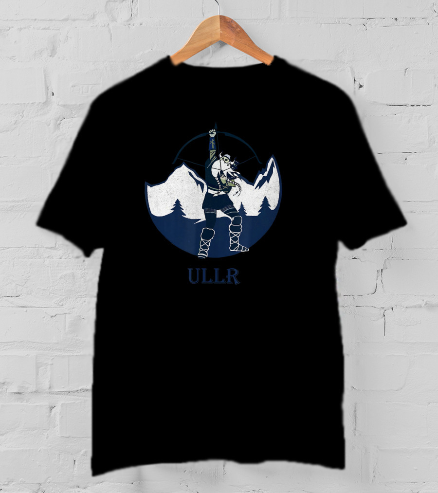 Ullr Norse God Of Archery With Bow In Nordic Mountain Scene T-Shirt