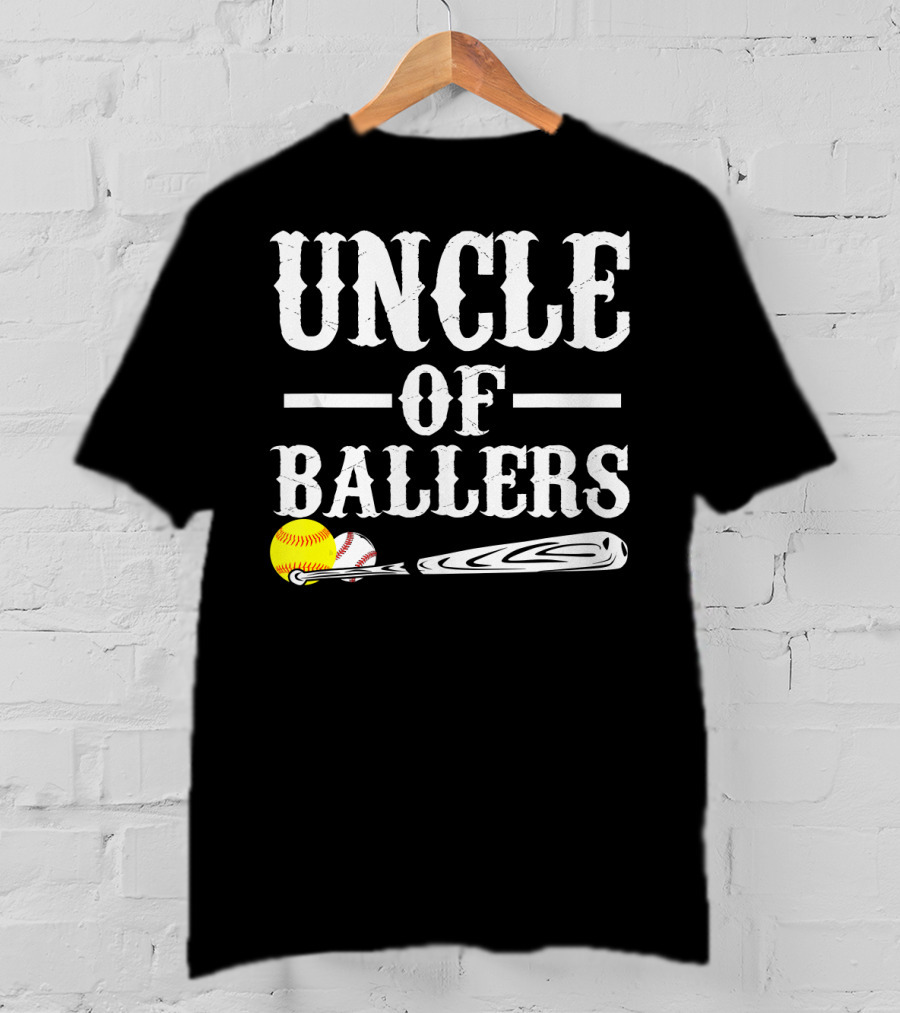 Uncle Of Ballers Baseball Bat Tennis Ball Clipboard T-Shirt
