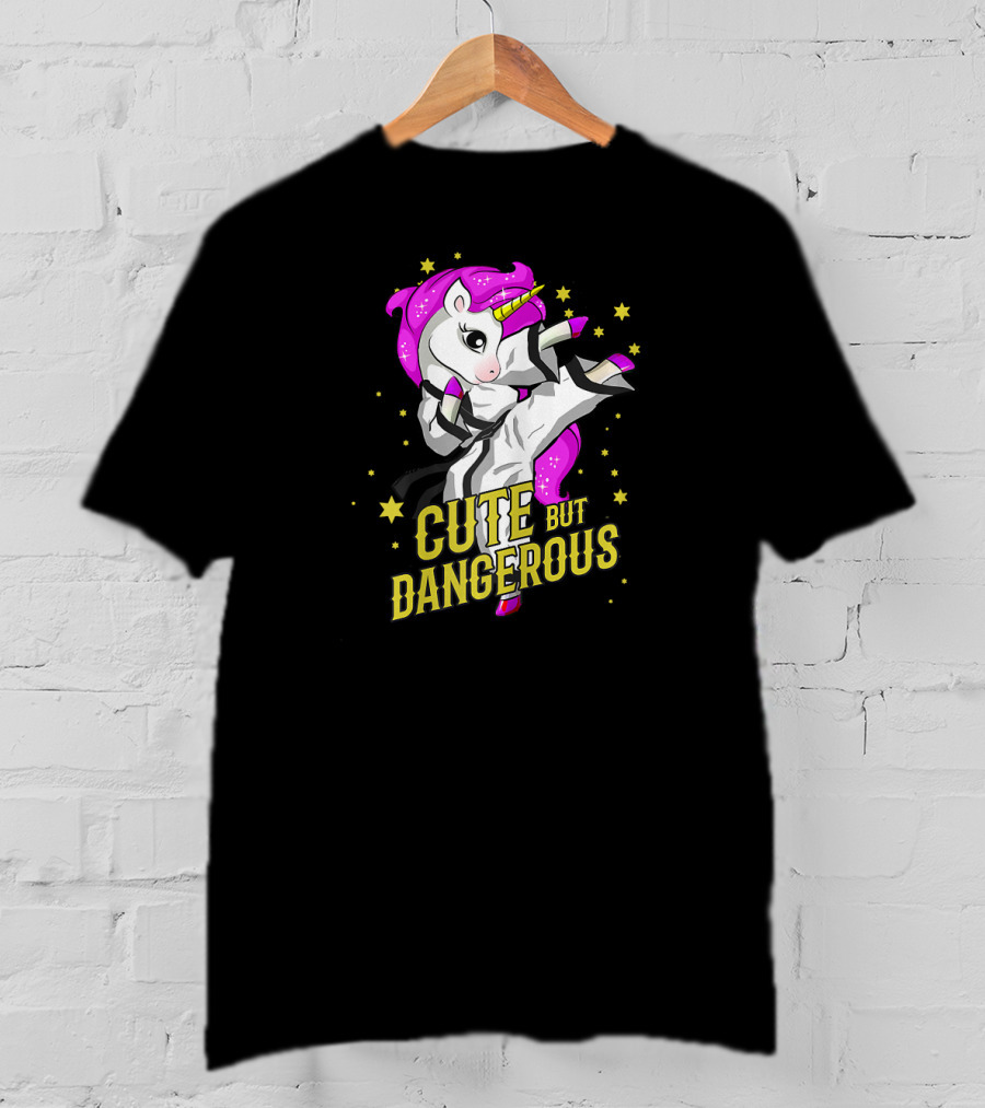 Cute But Dangerous Unicorn Martial Arts Taekwond Girl T-Shirt