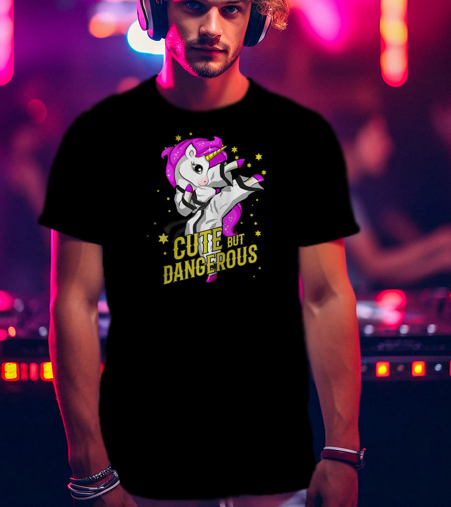 Cute But Dangerous Unicorn Martial Arts Taekwond Girl T-Shirt