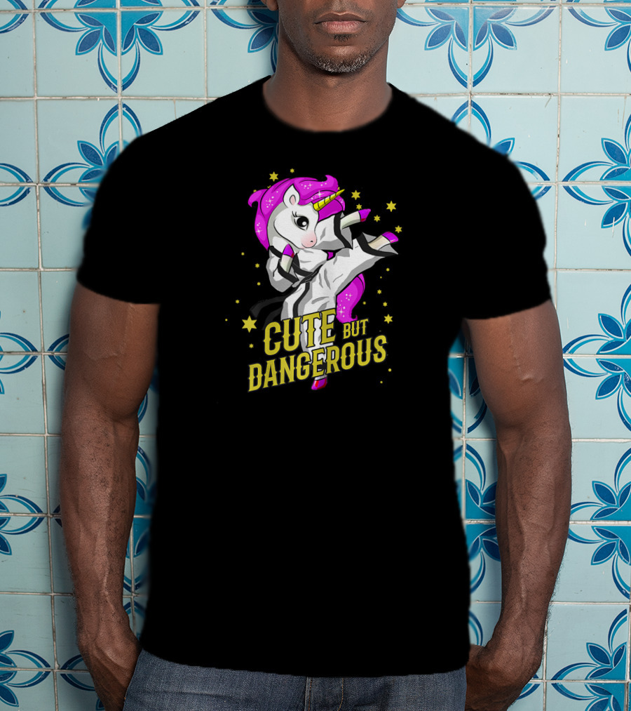 Cute But Dangerous Unicorn Martial Arts Taekwond Girl T-Shirt