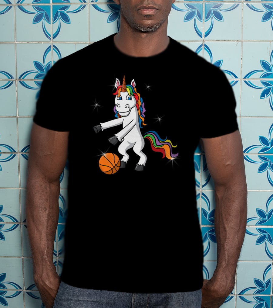 Unicorn Girls Women Floss Like Dancing Basketball T-Shirt