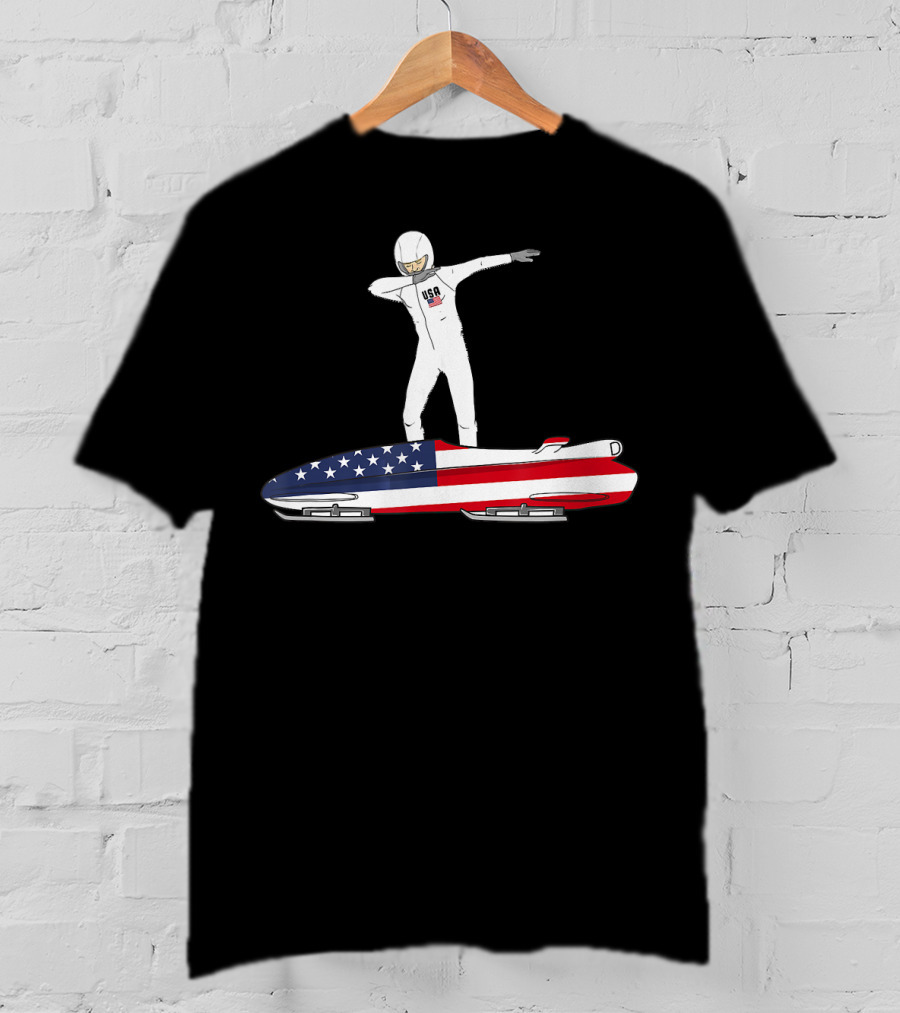 USA Bobsled Dabbing United States Flag Suit T-Shirt