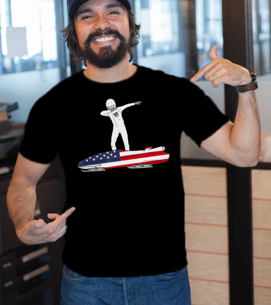 USA Bobsled Dabbing United States Flag Suit T-Shirt