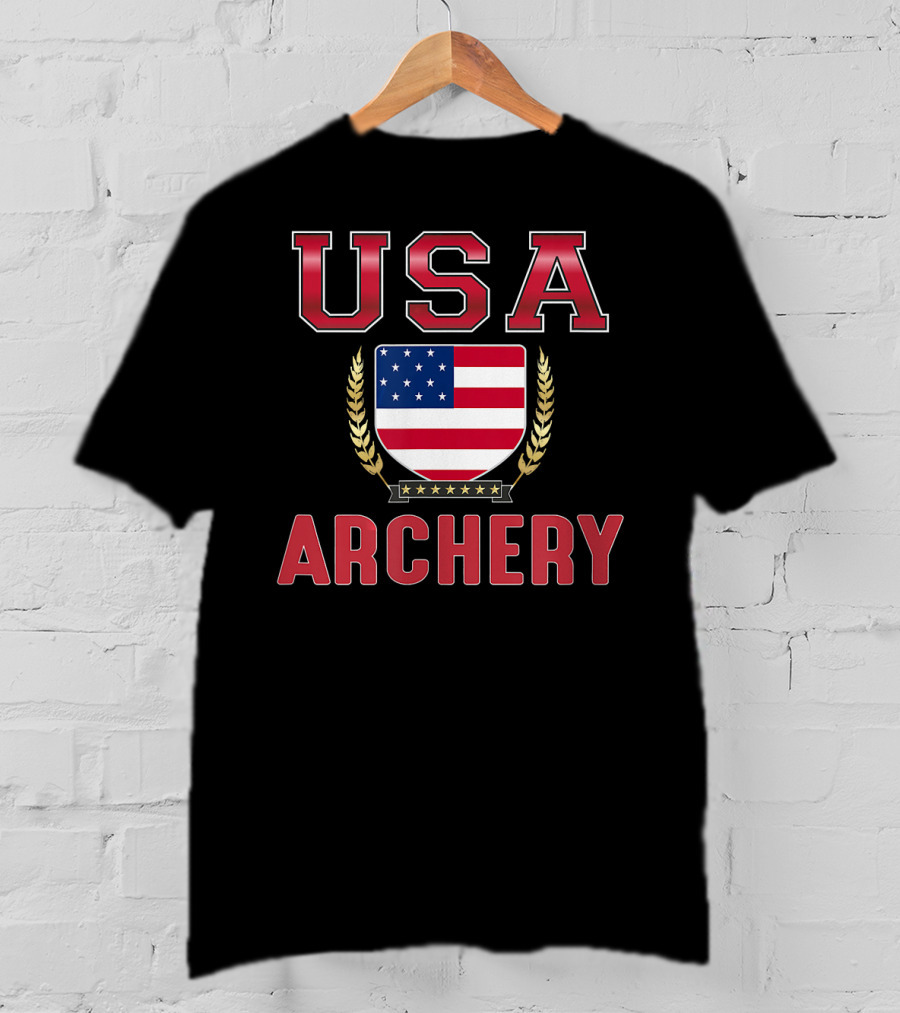 USA Archery Shield With Stars And Stripes Emblem T-Shirt