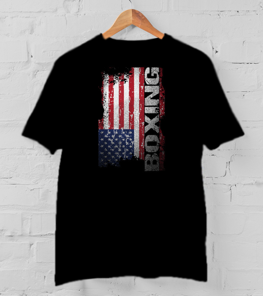 USA Flag Boxing Grunge T-Shirt