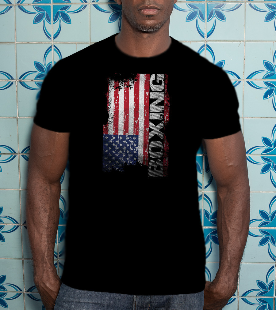 USA Flag Boxing Grunge T-Shirt
