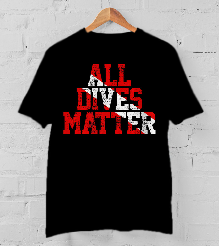 Vintage All Dives Matter Diving Diver Sta Red And White Dive Flag T-Shirt