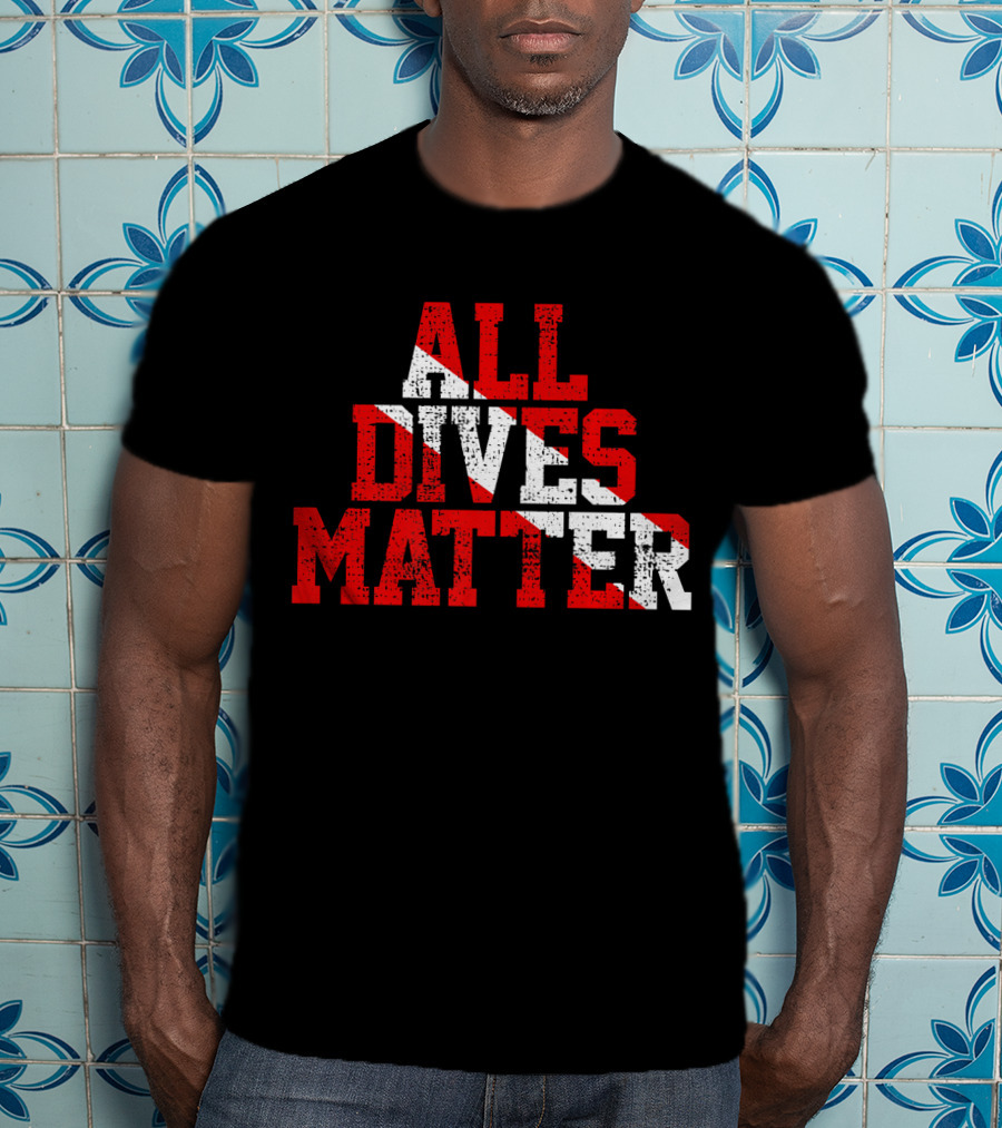 Vintage All Dives Matter Diving Diver Sta Red And White Dive Flag T-Shirt