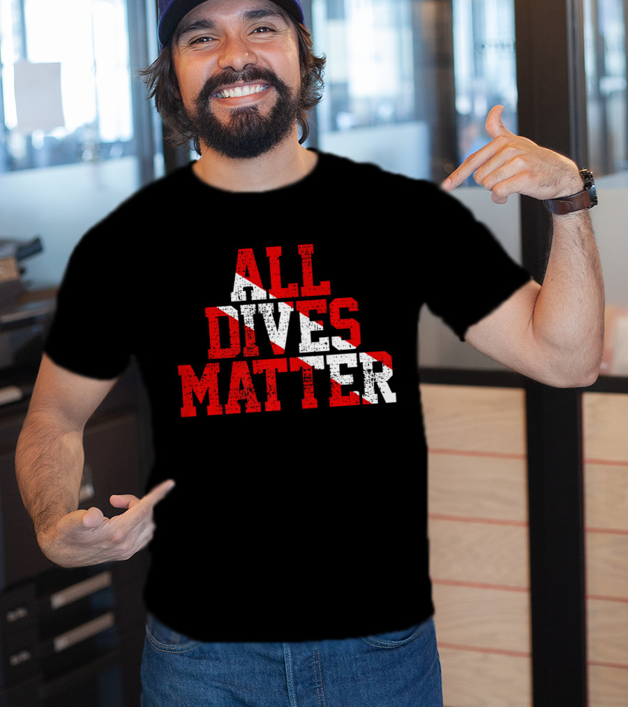 Vintage All Dives Matter Diving Diver Sta Red And White Dive Flag T-Shirt