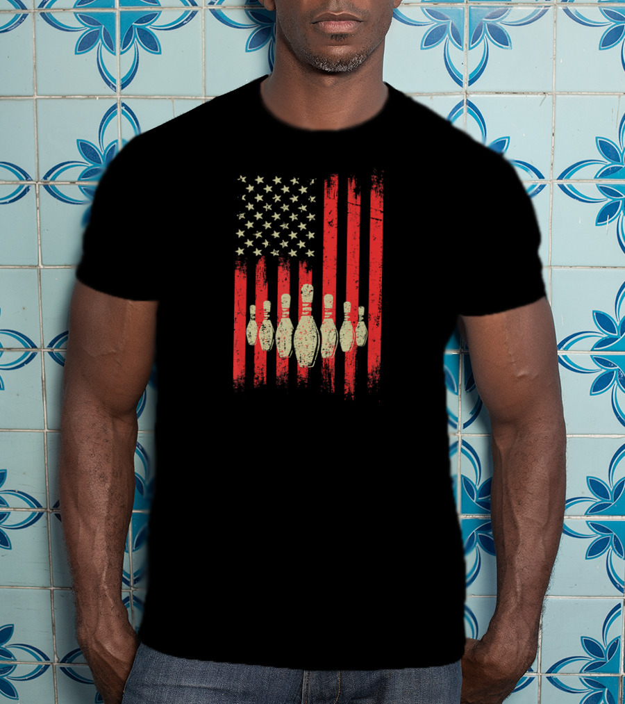 Vintage American Flag Bowling Pins Classic T-Shirt