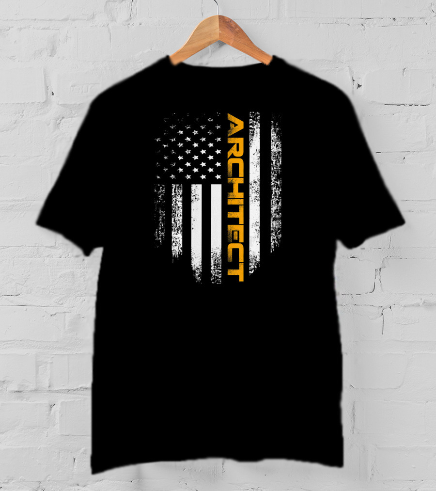 Vintage American USA Flag Architect T-Shirt