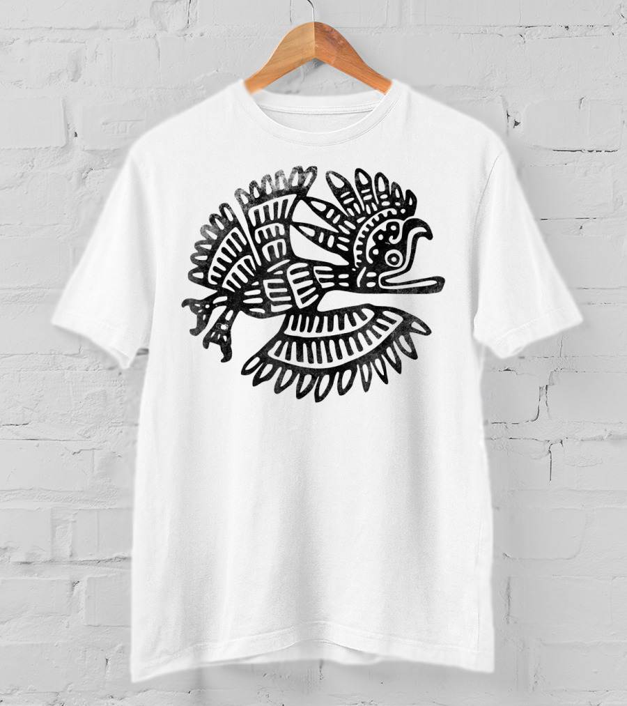 Vintage Aztec Drawing Bird Archeology T-Shirt