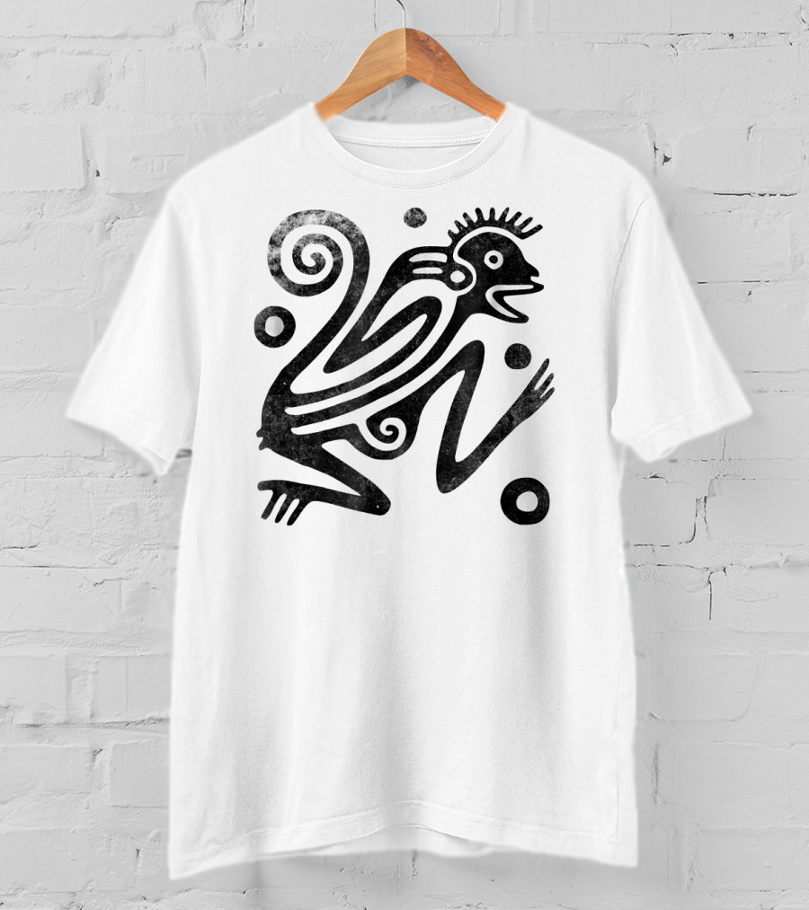 Ancient Aztec Style Monkey Archeology Vintage Drawing T-Shirt