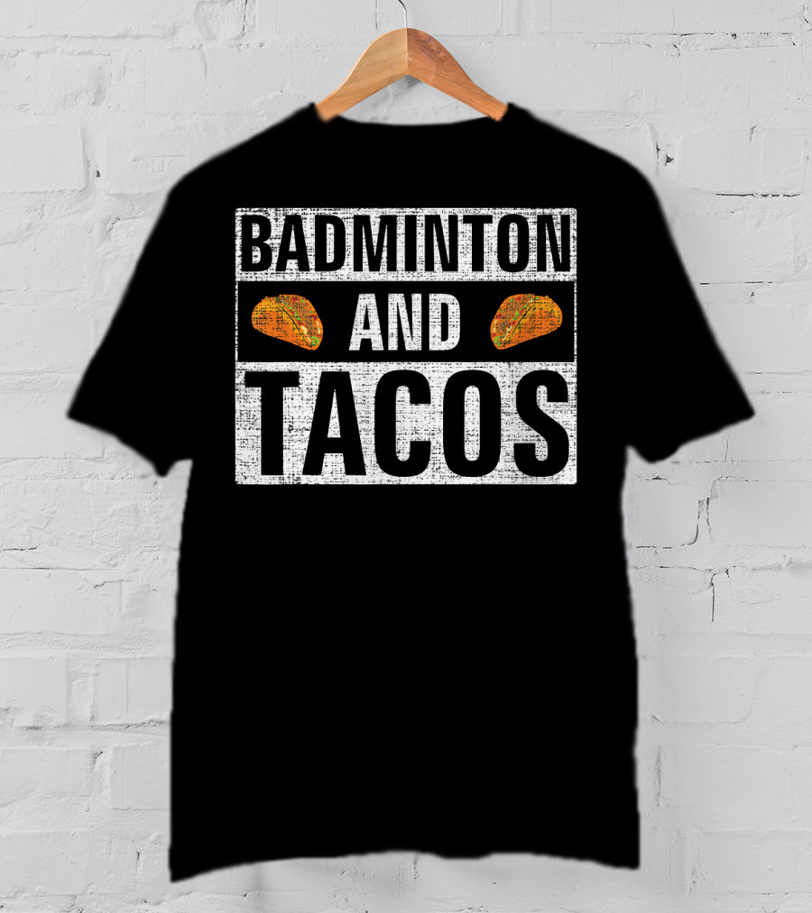 Badminton And Tacos Vintage Style Retro Vibes T-Shirt
