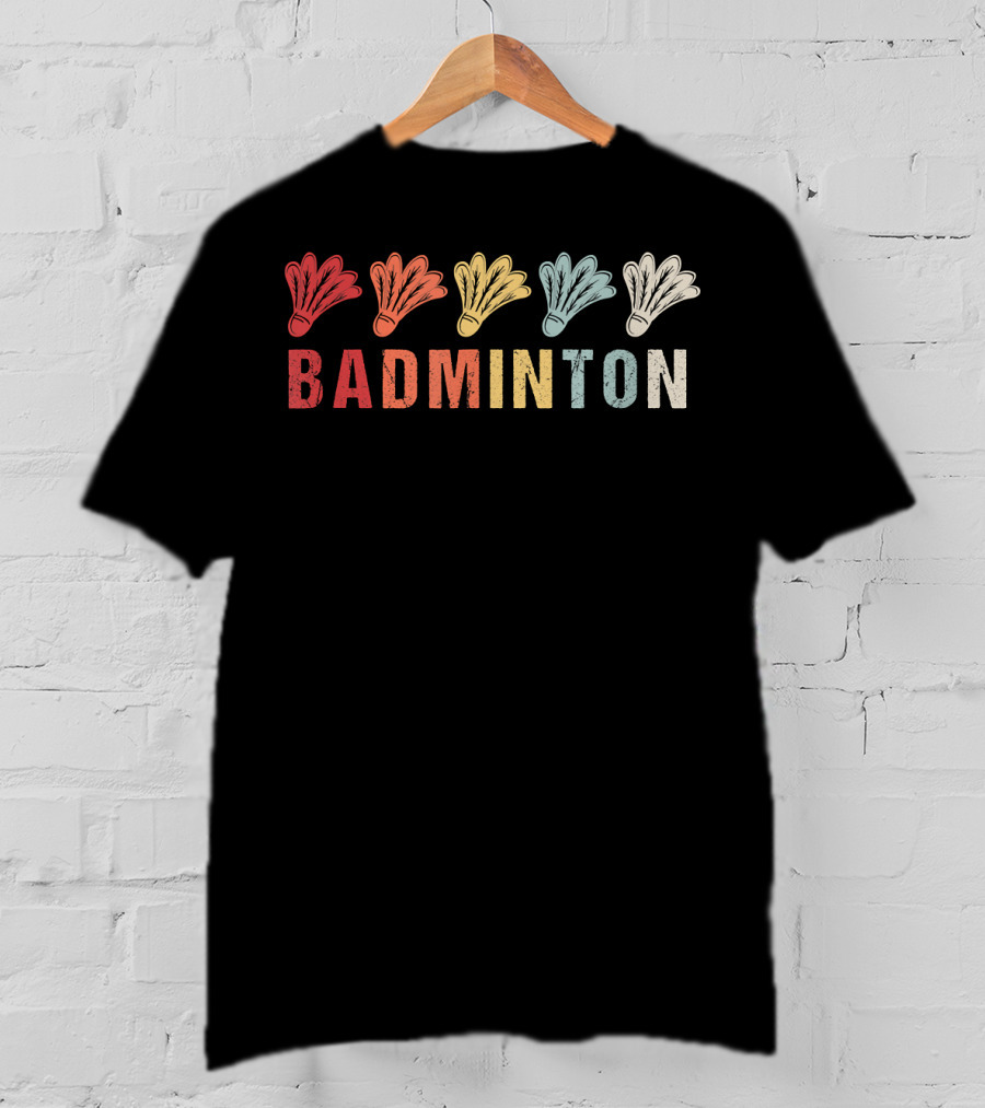 Vintage Badminton Sport Shuttlecock T-Shirt