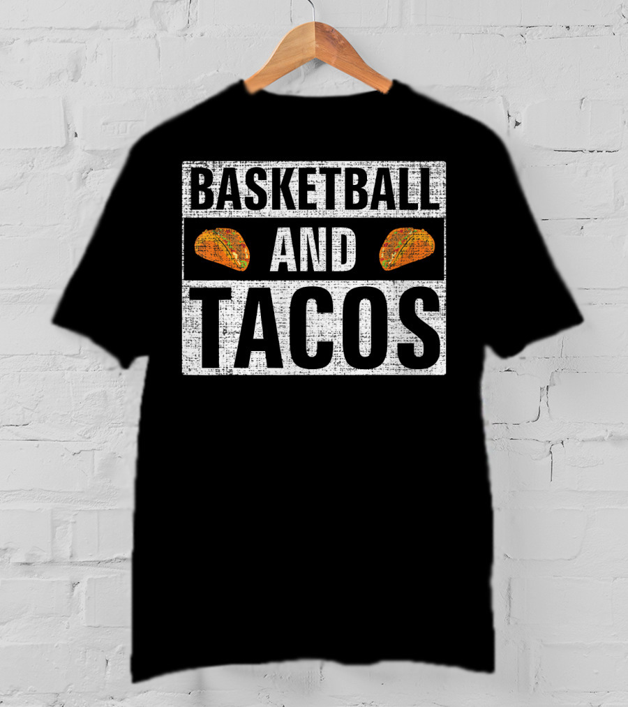 Basketball And Tacos Vintage Style With Taco Icons T-Shirt