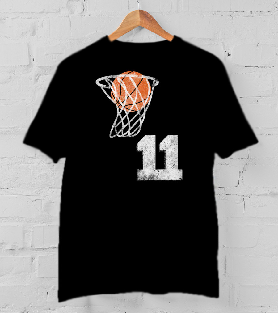Basketball Hoop Swish Number 11 T-Shirt