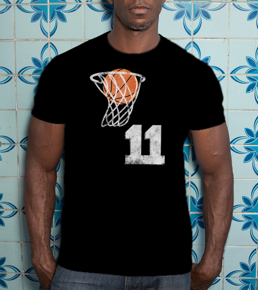 Basketball Hoop Swish Number 11 T-Shirt