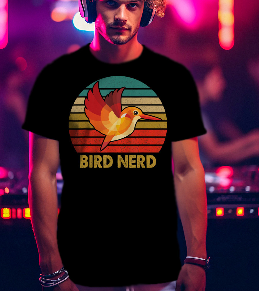 Bird Nerd Vintage Bird Inspired Retro Birding T-Shirt