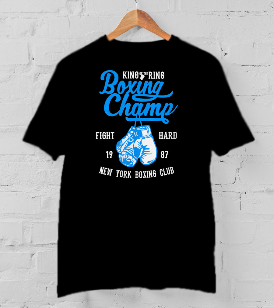 King Of The Ring Boxing Champ New York Boxing Club Fight Hard 1987 T-Shirt