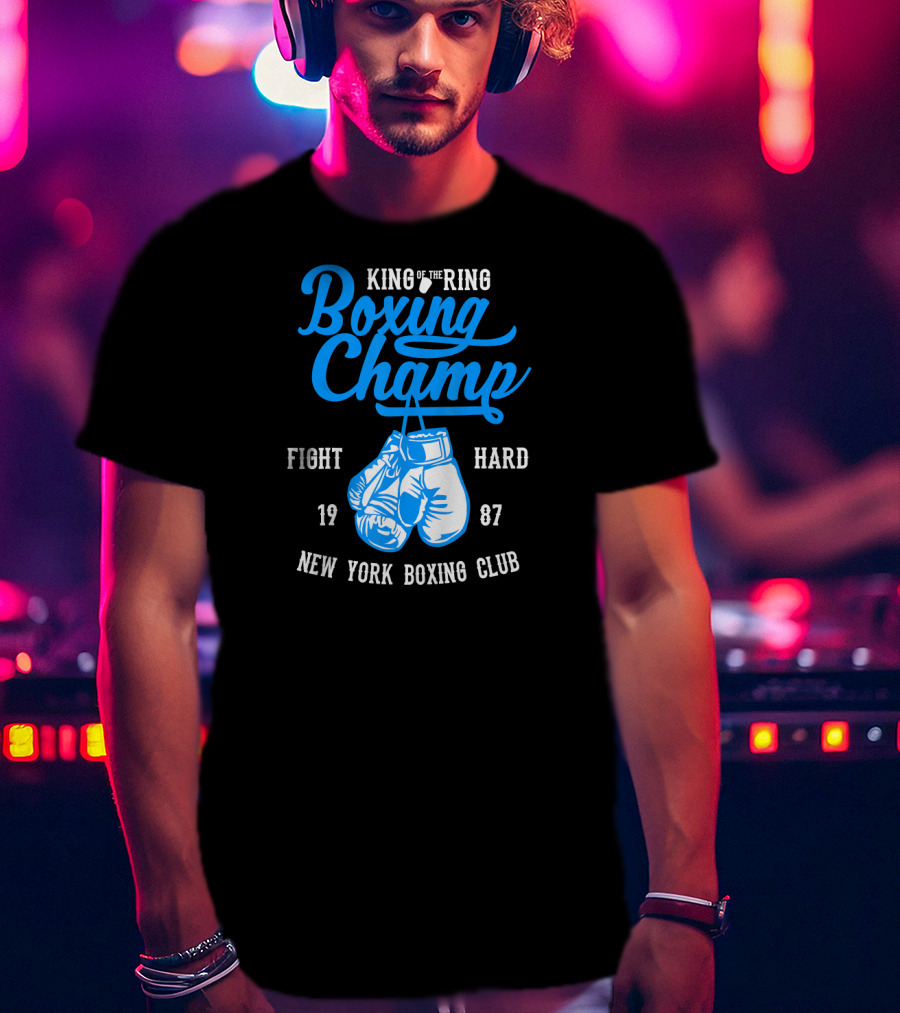 King Of The Ring Boxing Champ New York Boxing Club Fight Hard 1987 T-Shirt
