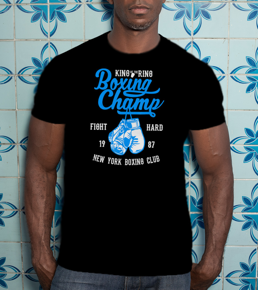 King Of The Ring Boxing Champ New York Boxing Club Fight Hard 1987 T-Shirt