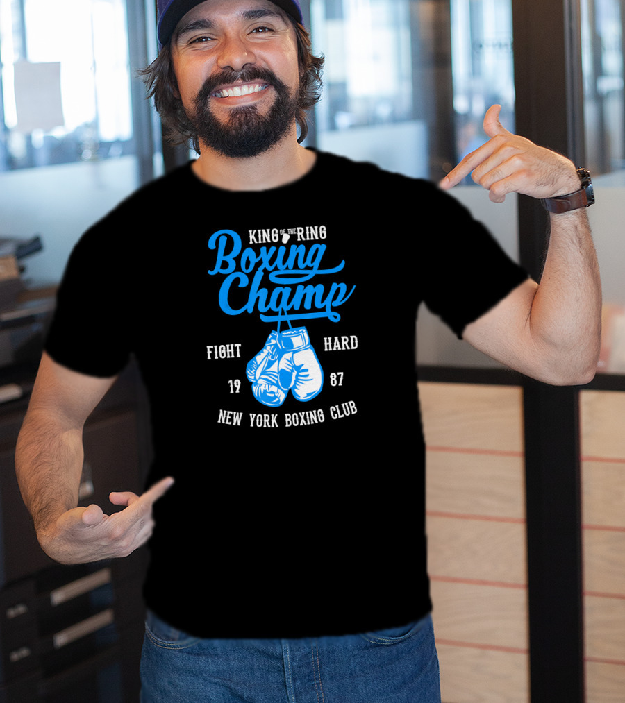 King Of The Ring Boxing Champ New York Boxing Club Fight Hard 1987 T-Shirt
