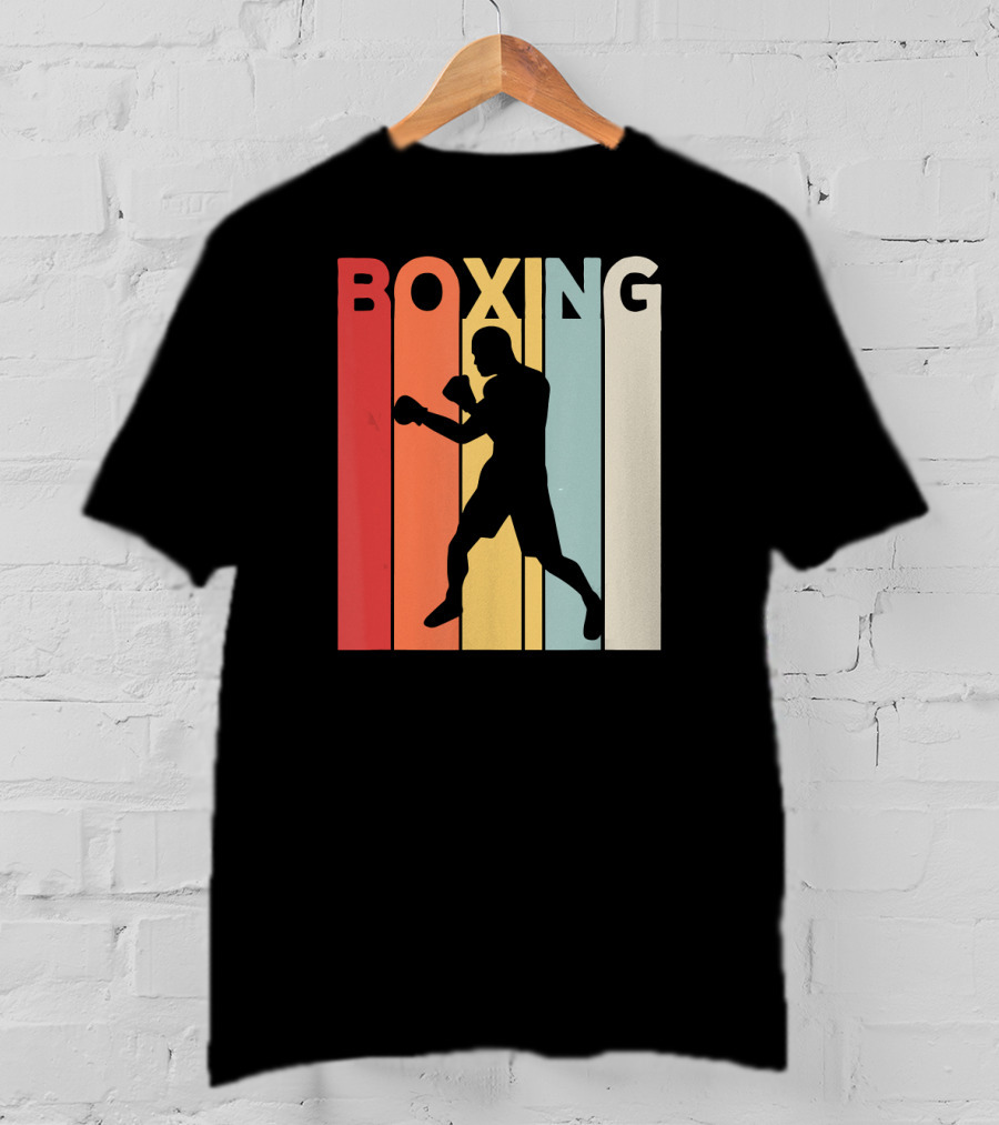 Vintage Boxing Boxer Silhouette Retro Sport Fight T-Shirt