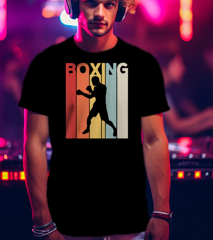 Vintage Boxing Boxer Silhouette Retro Sport Fight T-Shirt