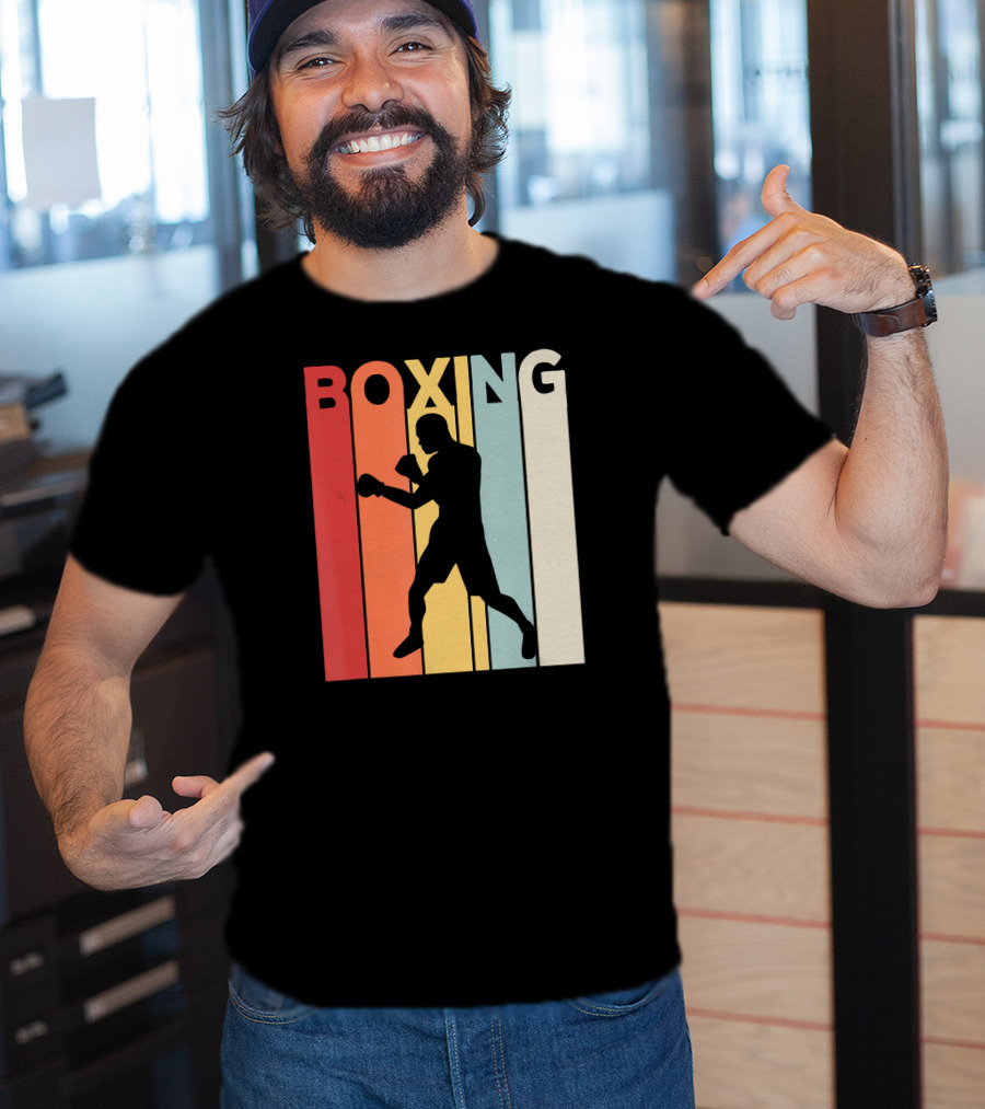 Vintage Boxing Boxer Silhouette Retro Sport Fight T-Shirt