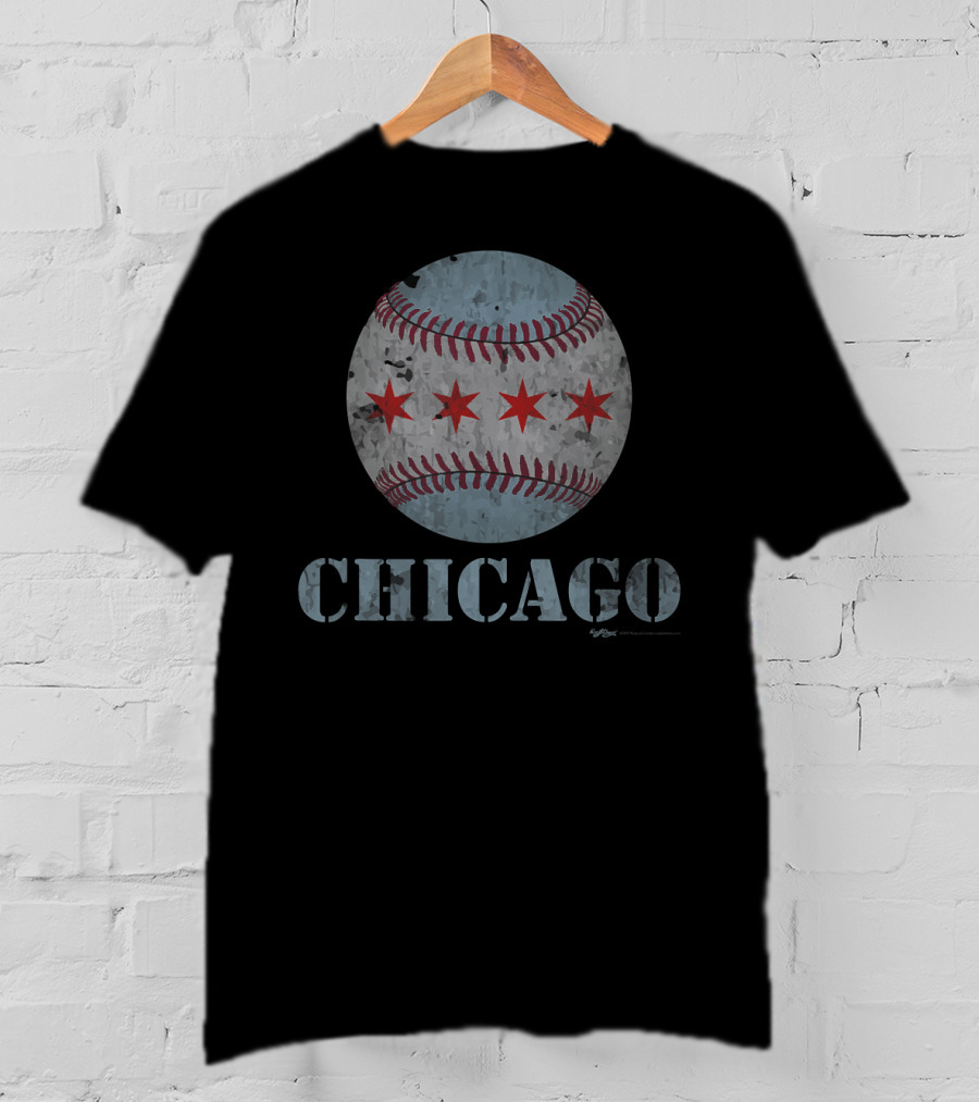 Chicago Baseball Stars Vintage Flag T-Shirt