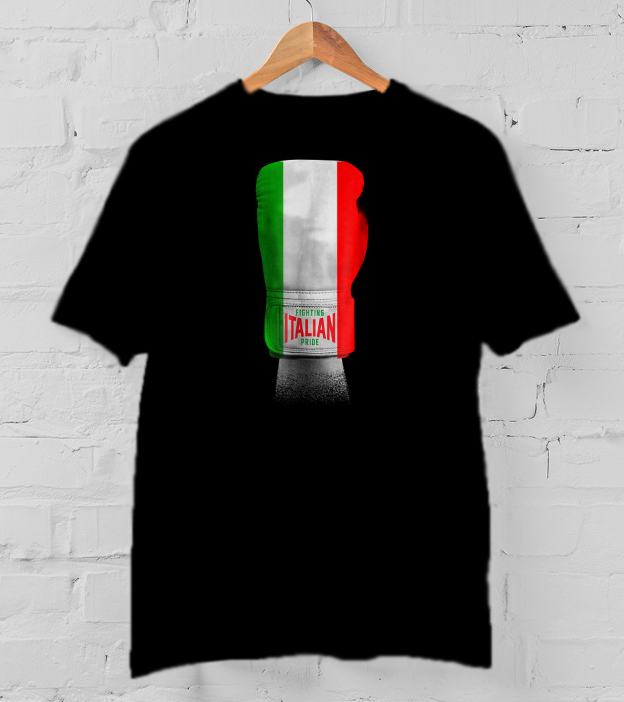 Vintage Italian Flag Boxing Gloves Fighting Italian Pride T-Shirt