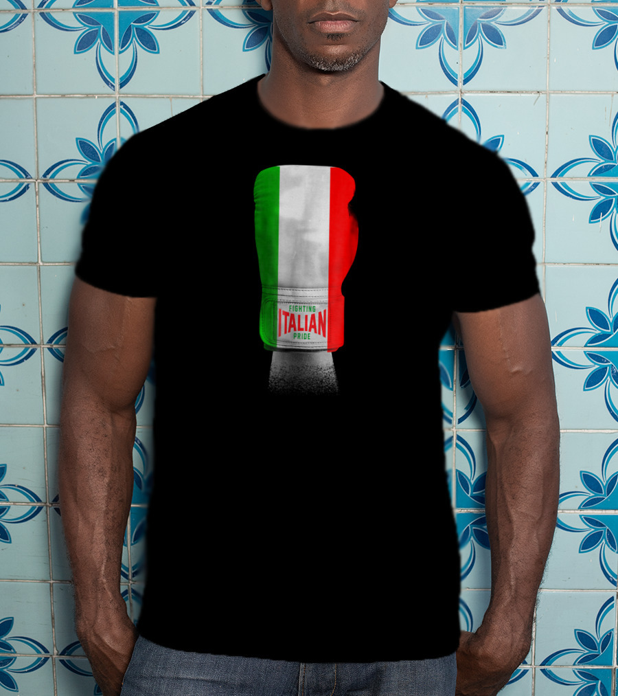 Vintage Italian Flag Boxing Gloves Fighting Italian Pride T-Shirt
