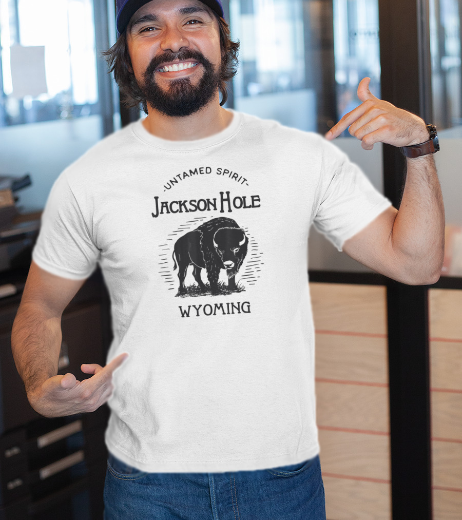 Untamed Spirit Jackson Hole Wyoming Bison T-Shirt