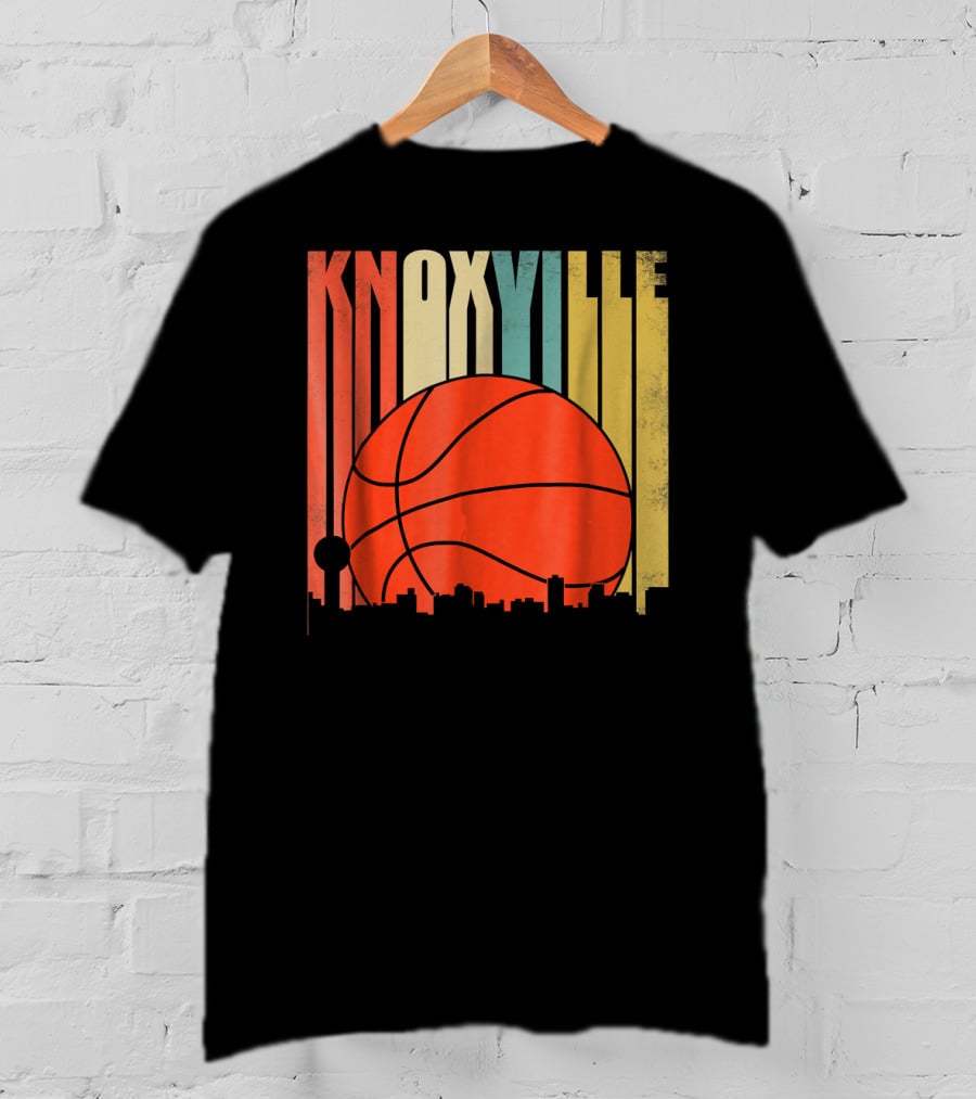 Knoxville Basketball Vintage Tennessee Skyline Sunset T-Shirt