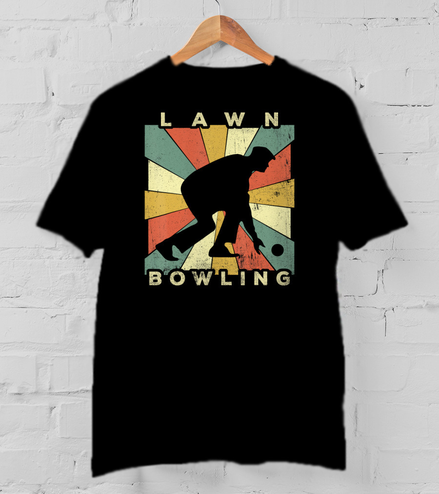 Lawn Bowling Vintage Retro Silhouette Burst T-Shirt